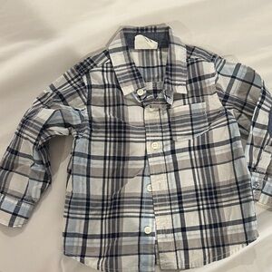 Crazy 8 Blue and Gray Plaid Kids Polo